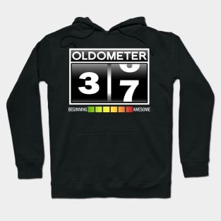 Oldometer 37 Awesome Since 1983 Funny 37th Birthday Gift Hoodie